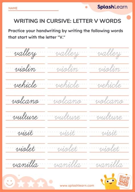 cursive v in a word.
